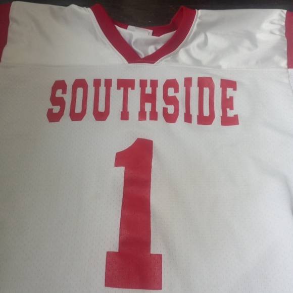 Teamwork Athletic Apparel Mens Jersey Red And White Color Number 1 Southside... - Picture 4 of 10